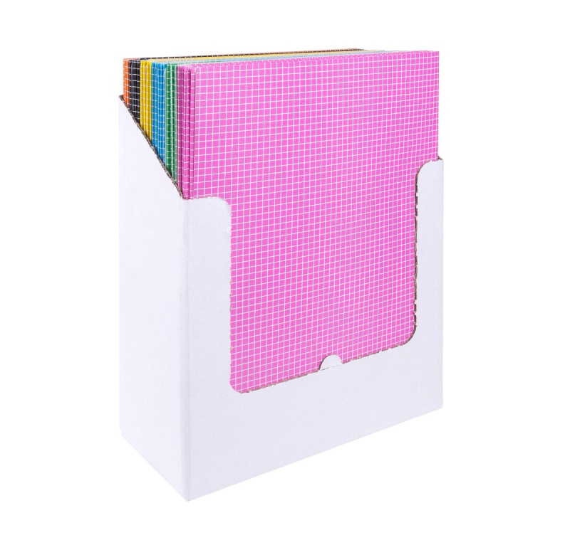 Teczka z gumką DONAU, karton, A4, 400gsm, 3-skrz., mix kolorów w kratę