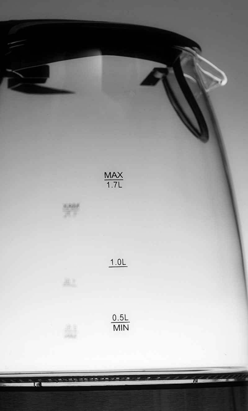 Czajnik elektryczny z wodowskazem ADLER AD 1225, 1,7L, szkło, transparentny/czarny