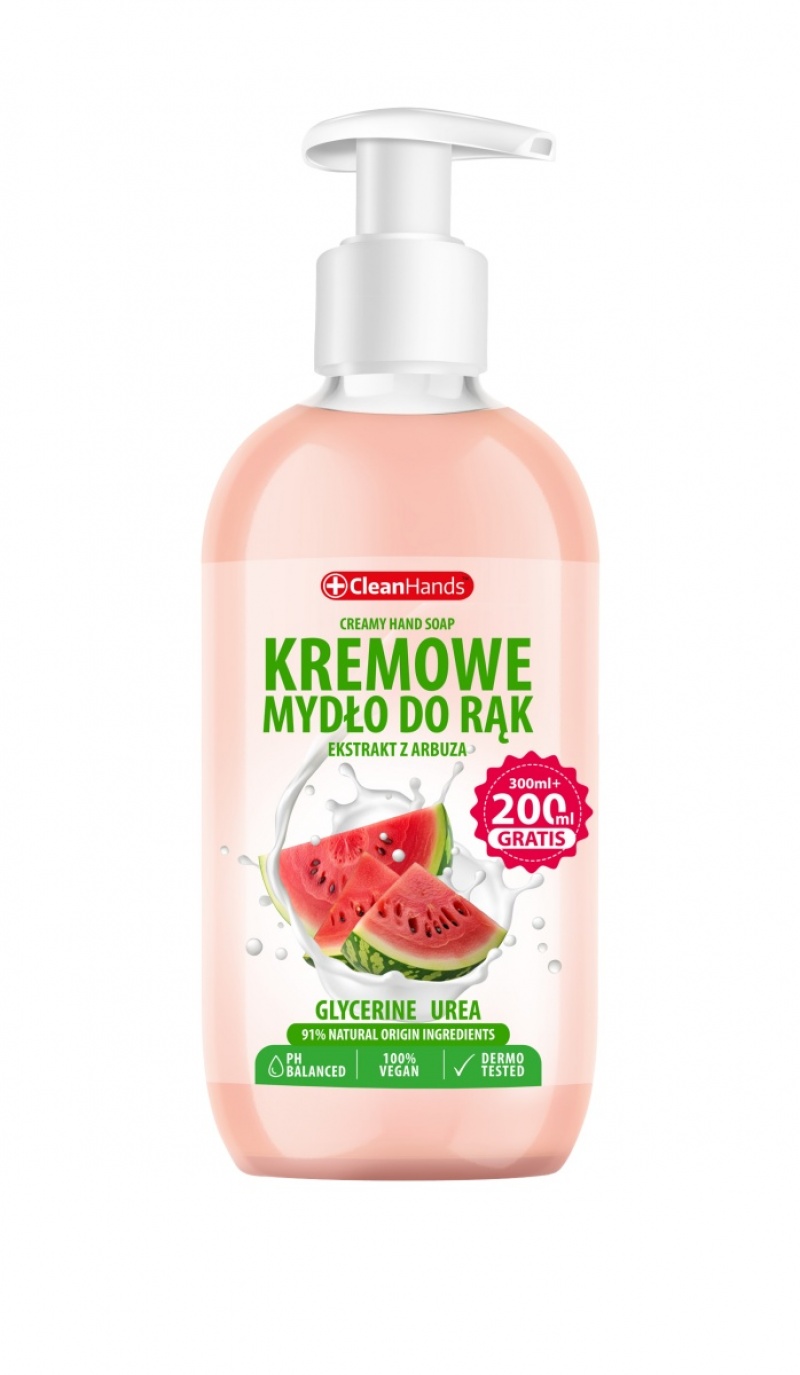 Kremowe mydło w płynie CLEAN HANDS, arbuz 300 ml
