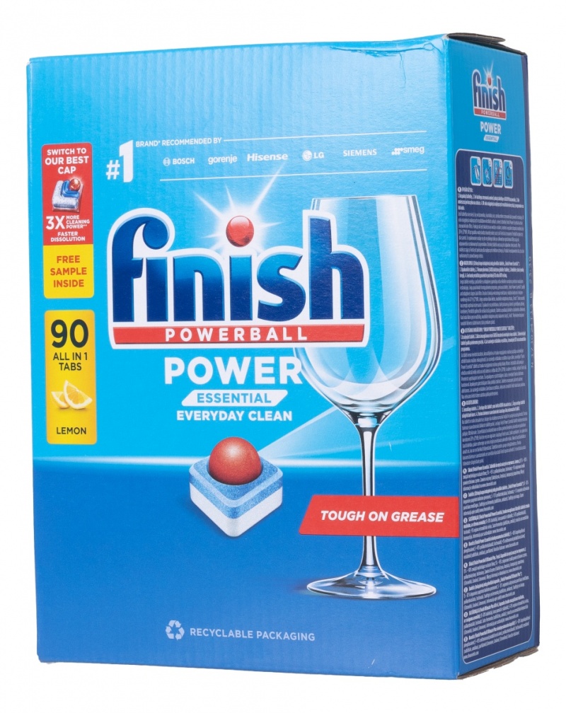 Tabletki do zmywarki FINISH Power Essential, 90szt+2gratis, lemon