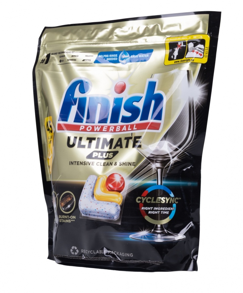 Tabletki do zmywarki FINISH Ultimate Plus, 45 szt., lemon
