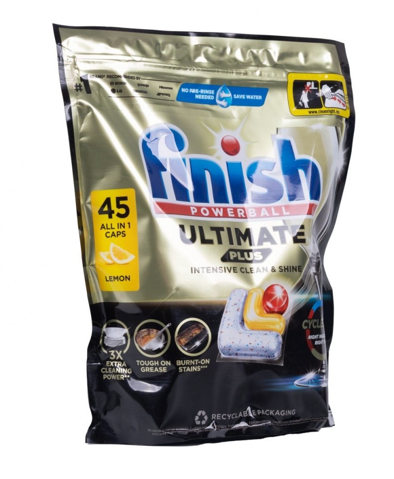 Tabletki do zmywarki FINISH Ultimate Plus, 45 szt., lemon