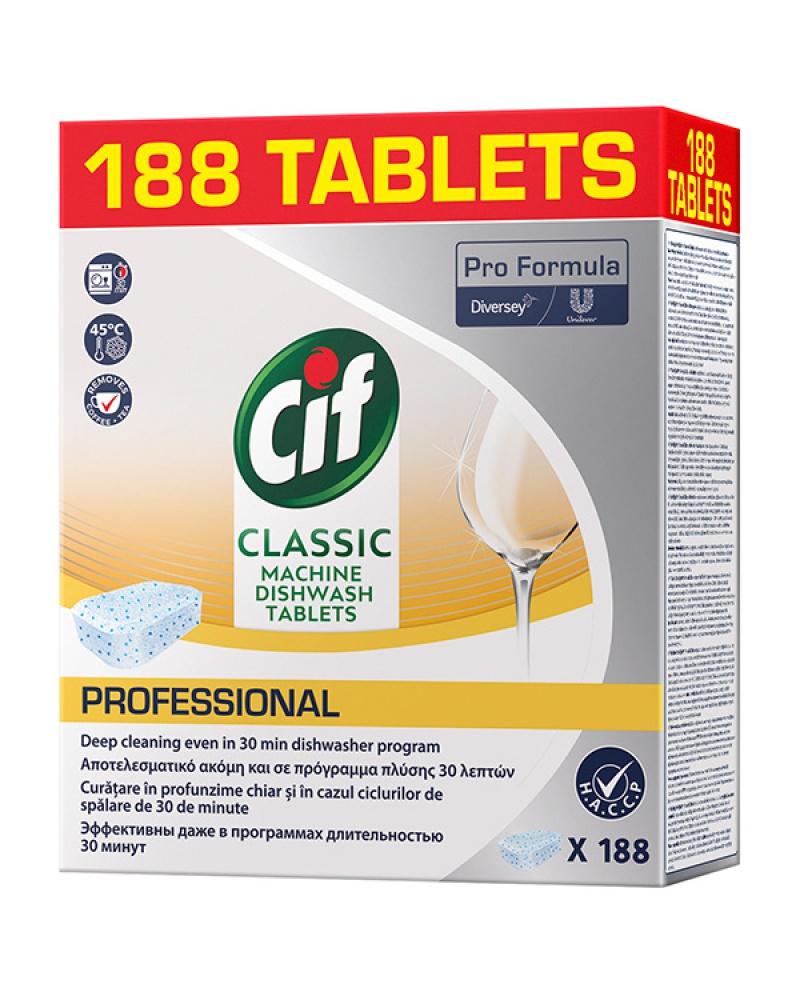 TABLETKI DO ZMYWARKI CIF DIVERSEY, 188 SZTUK, CLASSIC