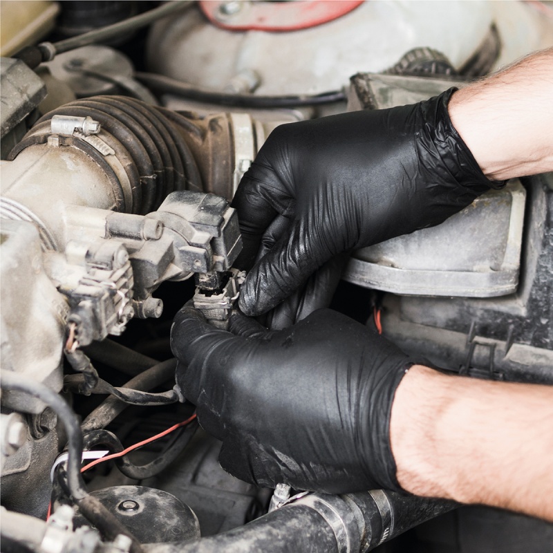 Rękawice nitrylowe bezpudrowe, MAXTER, 100 szt., rozmiar XS, czarne