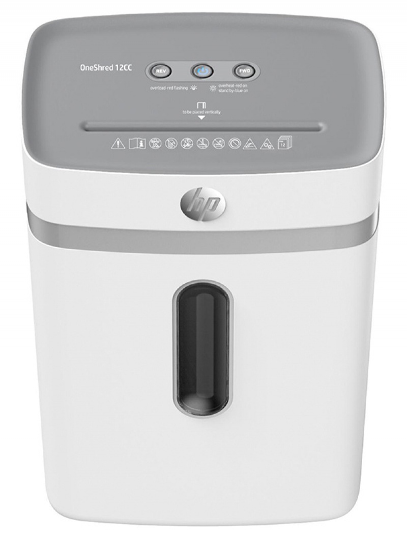 Niszczarka H P ONESHRED 12CC, ścinki, P-4, 12 kart., 23l, jasnoszara