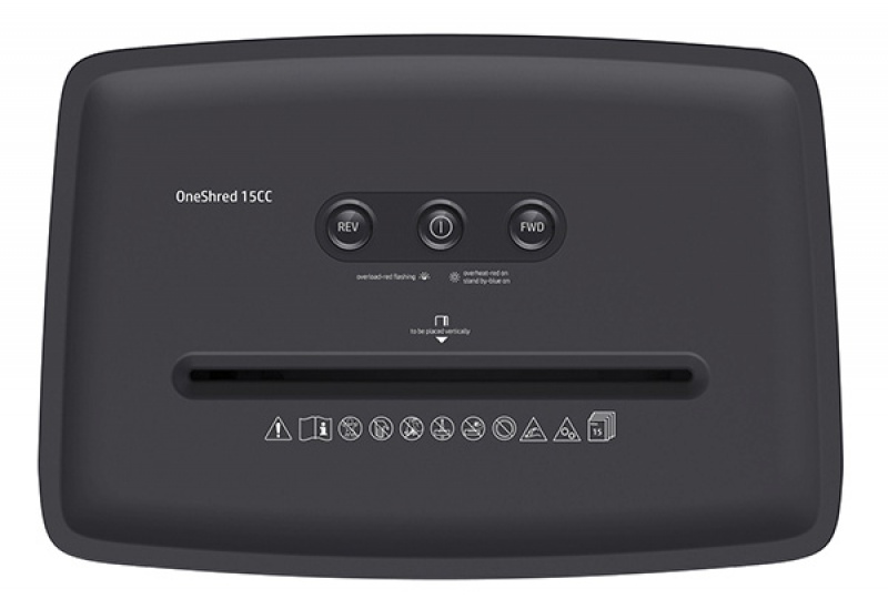 Niszczarka HP ONESHRED 15CC, ścinki, P-4, 15 kart., 20l, jasnoszara