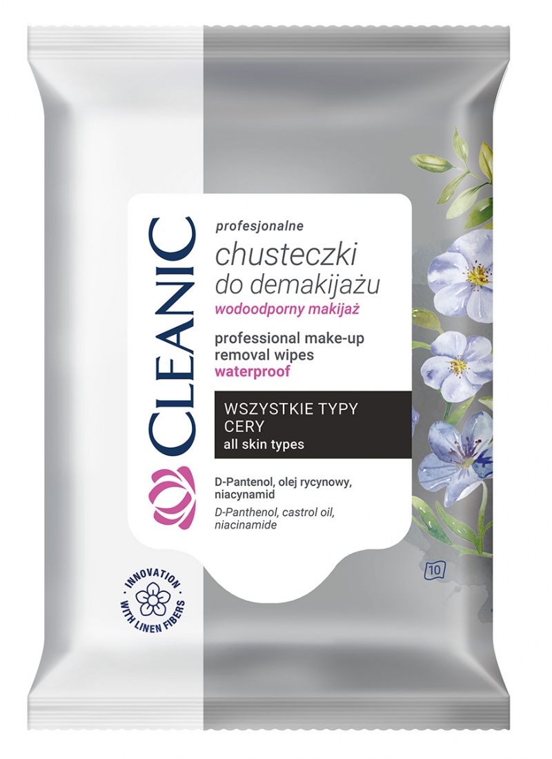 Chusteczki do demakijażu CLEANIC, profesjonalne, 10 szt.