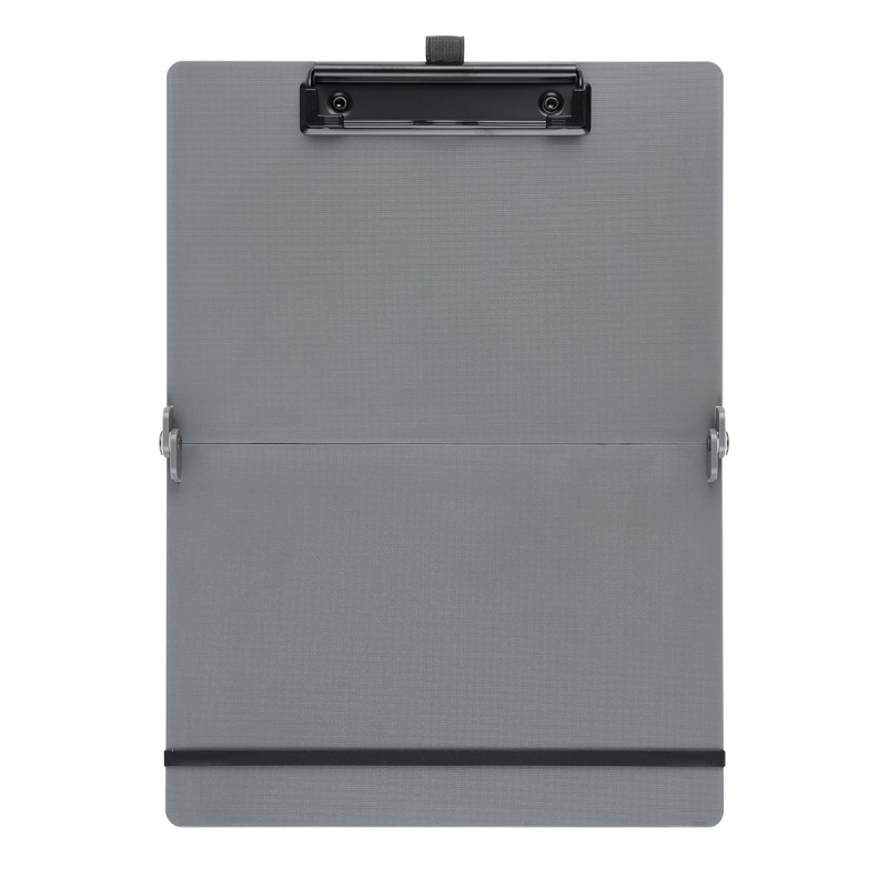 Clipboard składany SAX, PP, A5/A4, z met. klipsem, z gumką i uchwytem na długopis, szary