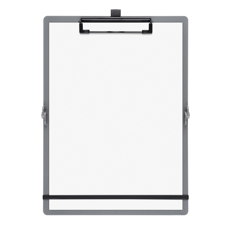 Clipboard składany SAX, PP, A5/A4, z met. klipsem, z gumką i uchwytem na długopis, szary