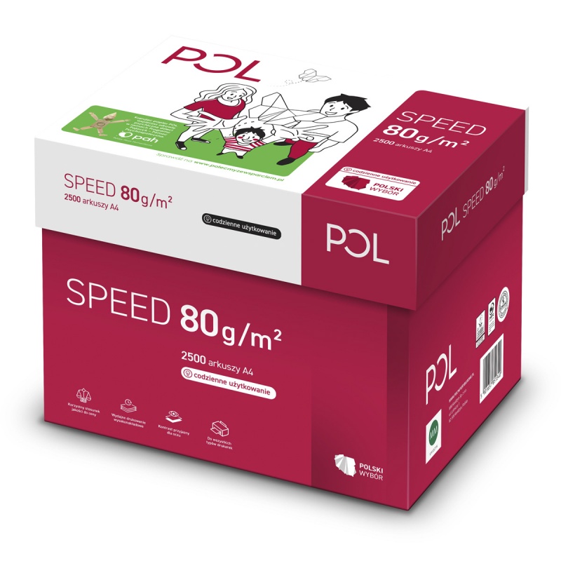 Papier kserograficzny IP POL SPEED, A4, klasa C, 153CIE, 80gsm, 500ark.