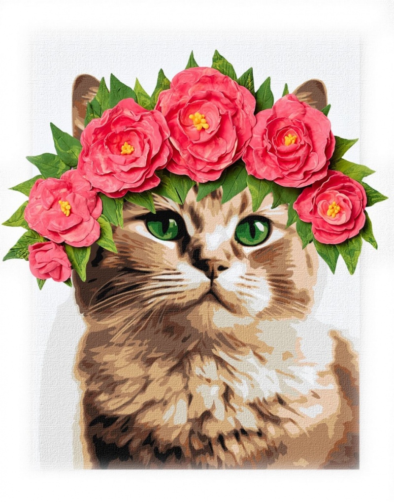 Malowanie po numerach IDEYKA&OCTO, 30x40cm, z glinką, elegancka kotka, 1 szt.