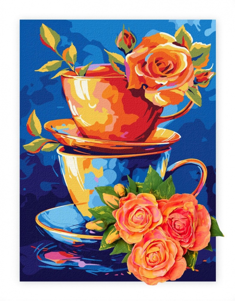 Malowanie po numerach IDEYKA&OCTO, 30x40cm, z glinką, tajemnica herbaty, 1 szt.