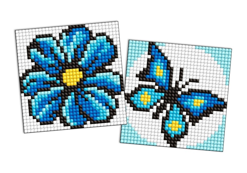 Diamentowa mozaika na magnesie IDEYKA, 9x9 cm, kids, niebieski kolor, 2 szt.