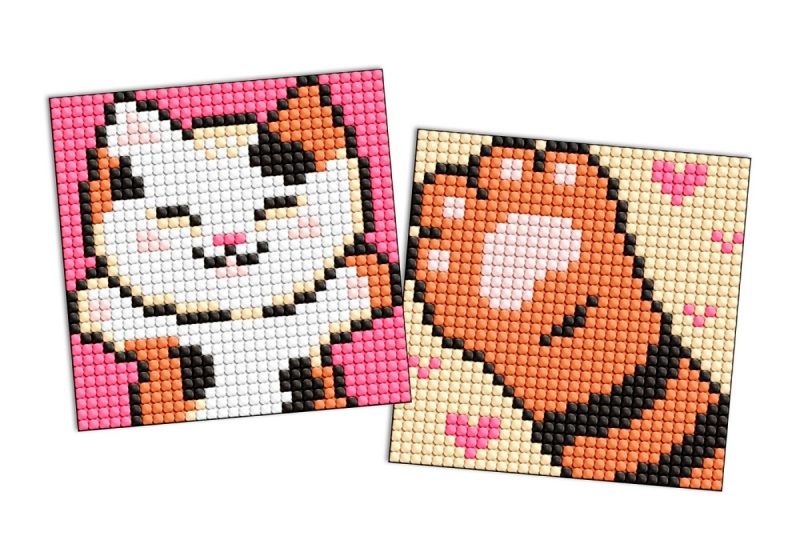 Diamentowa mozaika na naklejce IDEYKA, 9x9 cm, kids, puffy, 2 szt.