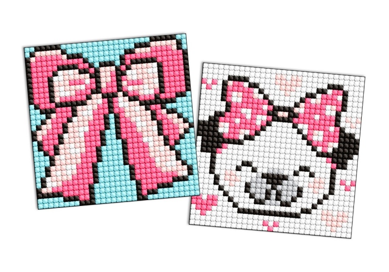 Diamentowa mozaika na naklejce IDEYKA, 9x9 cm, kids, muszka, 2 szt.