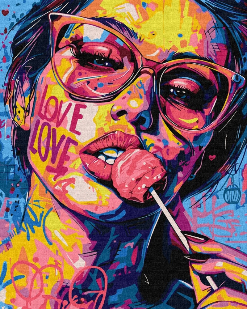 Malowanie po numerach IDEYKA, 40x50cm, dziewczyna z cukierkiem, 1 szt., w pudełku