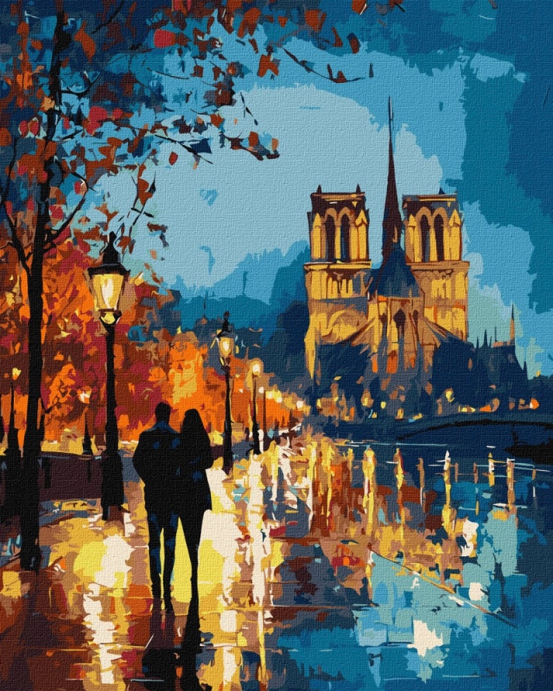 Malowanie po numerach IDEYKA, 40x50cm, metallic, nocny spacer, 1 szt., w pudełku