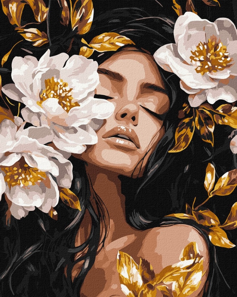 Malowanie po numerach IDEYKA, 40x50cm, metallic, kwietny wir, 1 szt., w pudełku