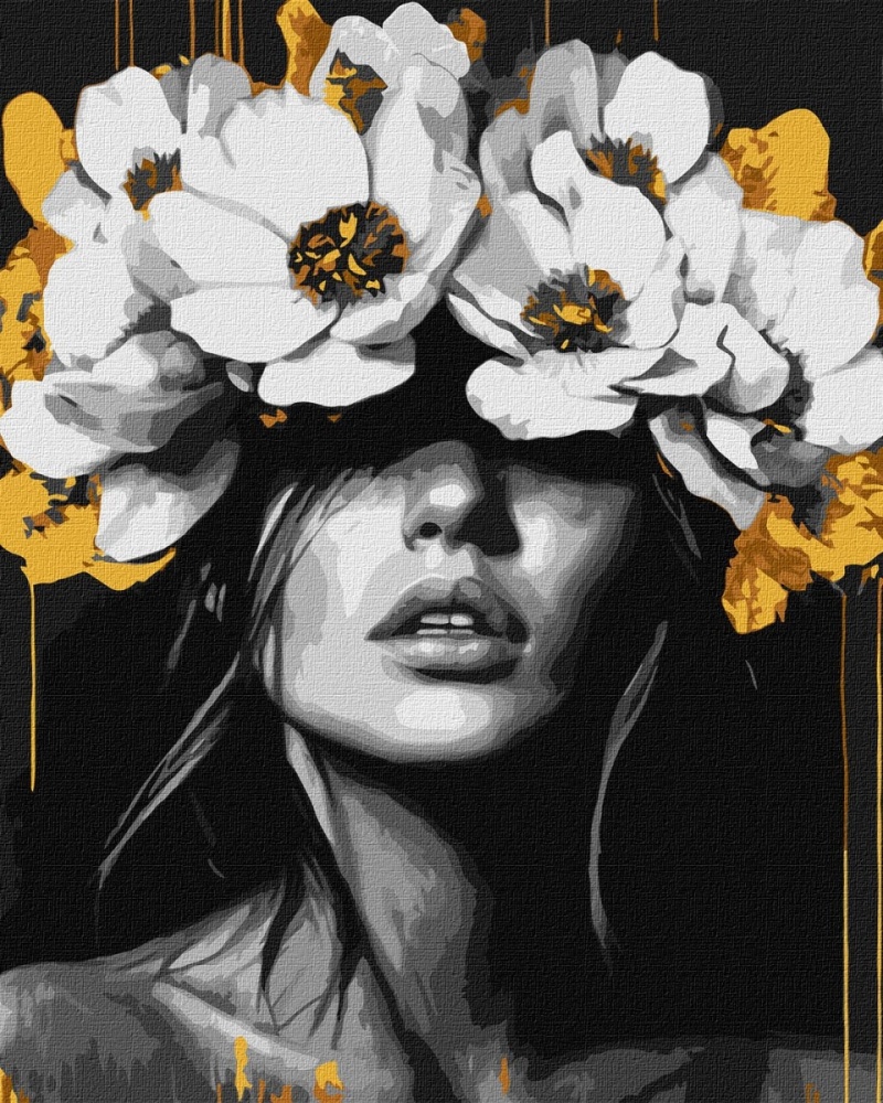 Malowanie po numerach IDEYKA, 40x50cm, metallic, harmonia płatków, 1 szt., w pudełku