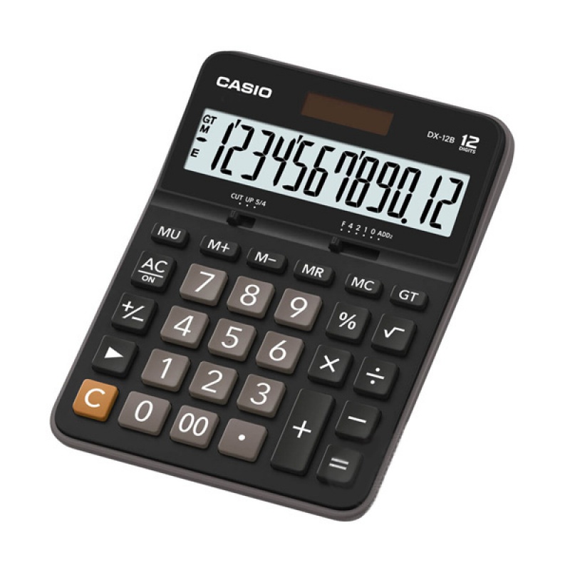 Kalkulator biurowy CASIO DX-12B, 12-cyfrowy, 151x159mm,czarny