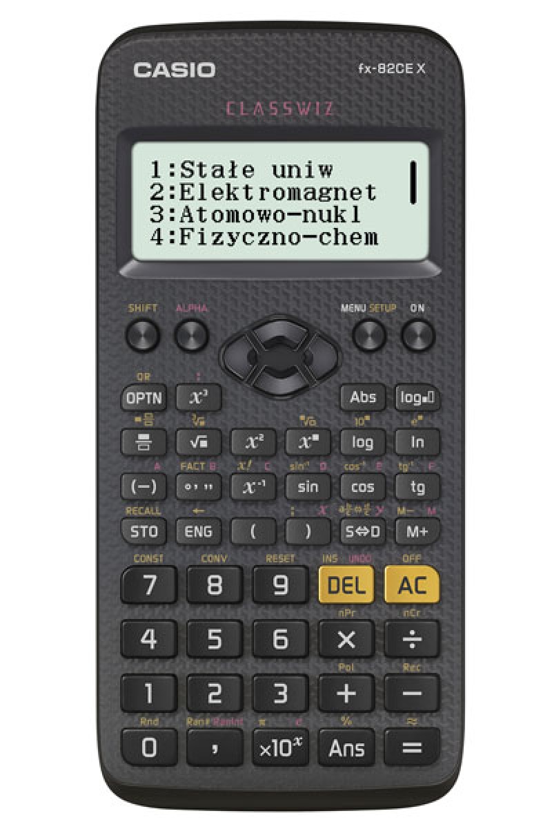 Kalkulator naukowy, CASIO FX-82CEX, 379 funkcji, 77x166mm, czarny