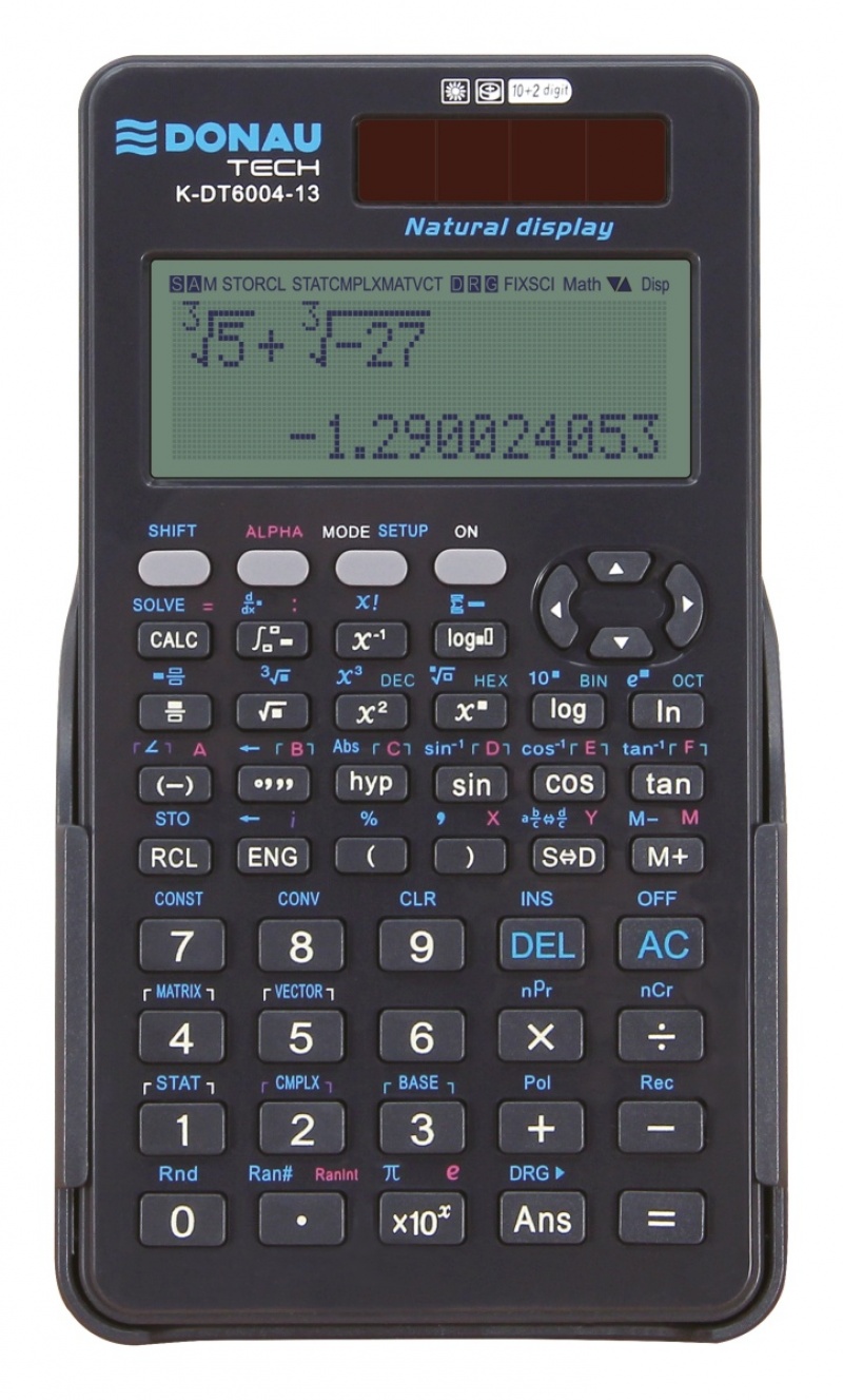 Kalkulator naukowy DONAU TECH, natur. zapis, 417 funkcji, 150x85x19 mm, grafitowy