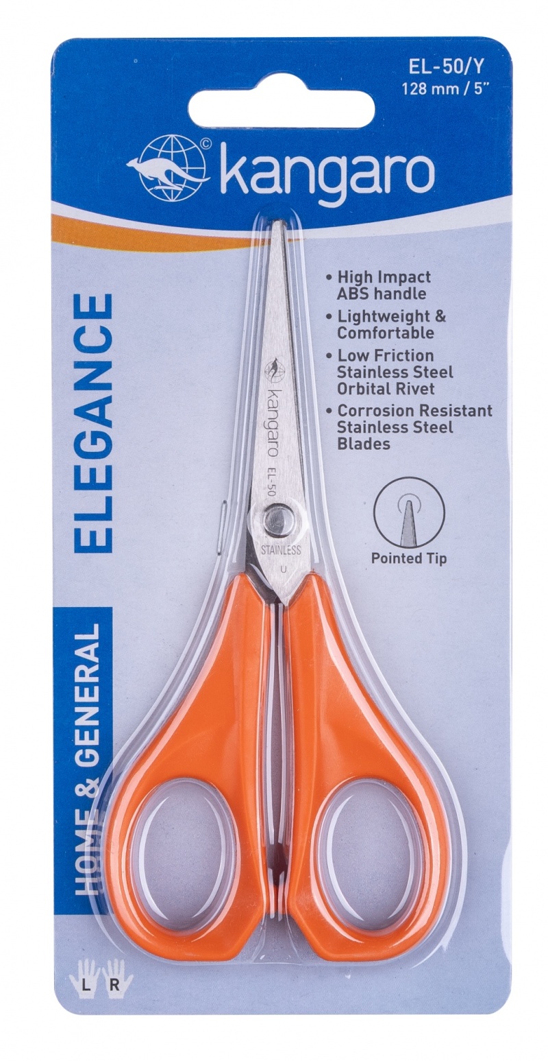 Nożyczki klasyczne KANGARO, 13 cm, blister, mix kolorów