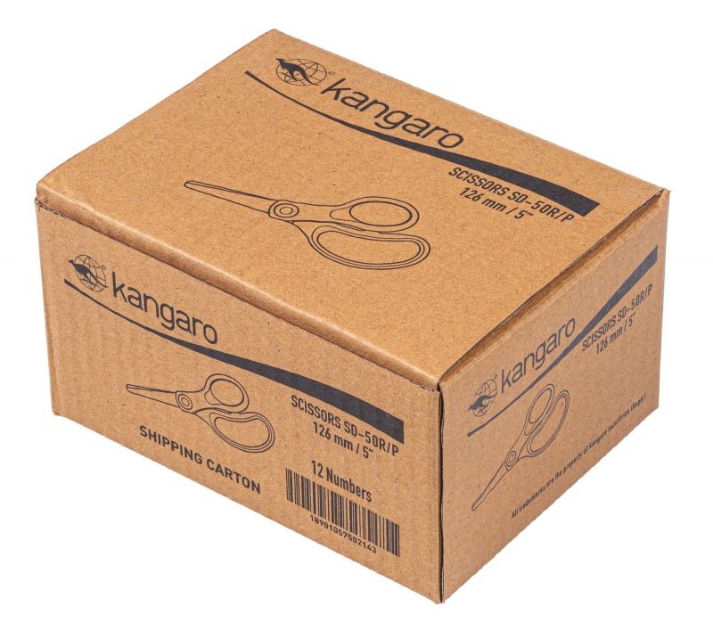 Nożyczki dziecięce KANGARO, 12,6cm, blister, mix kolorów