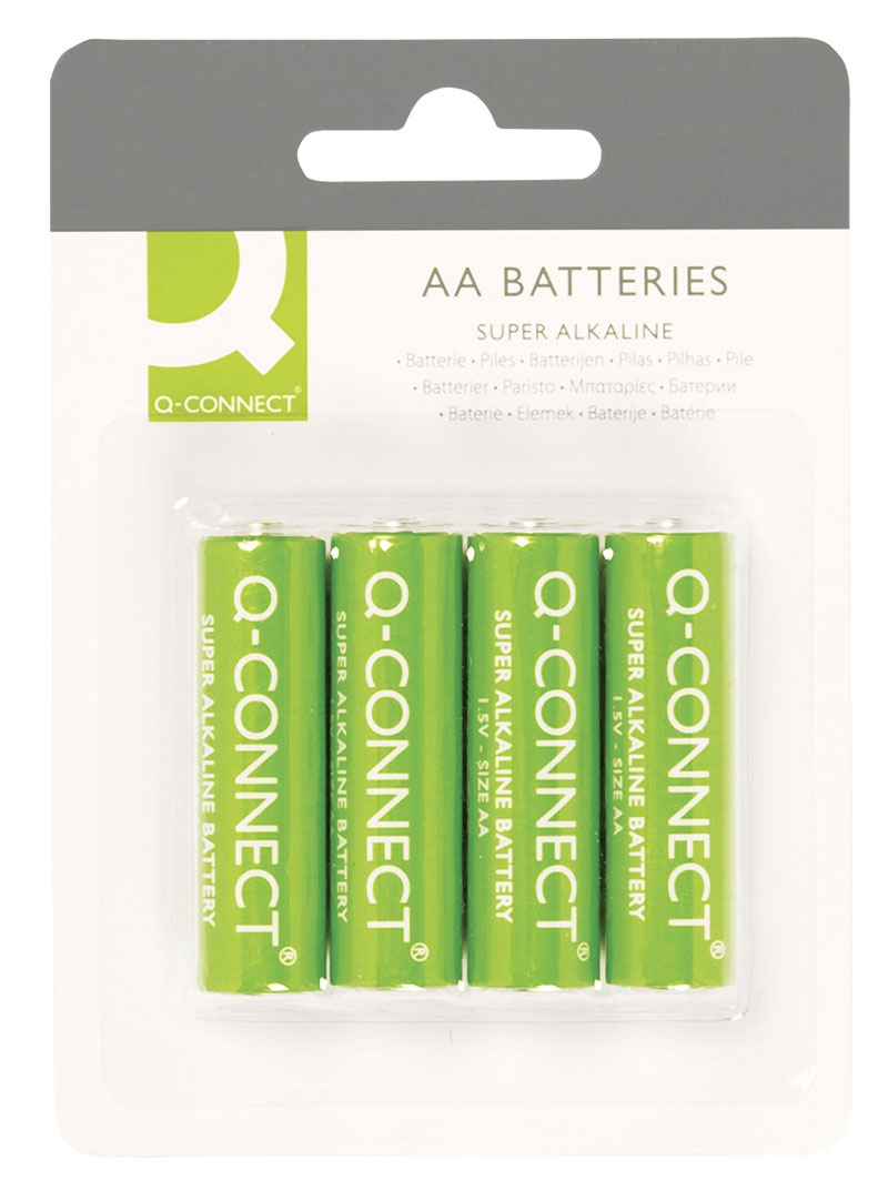 Baterie super-alkaliczne Q-CONNECT AA, LR06, 1,5V, 4szt.