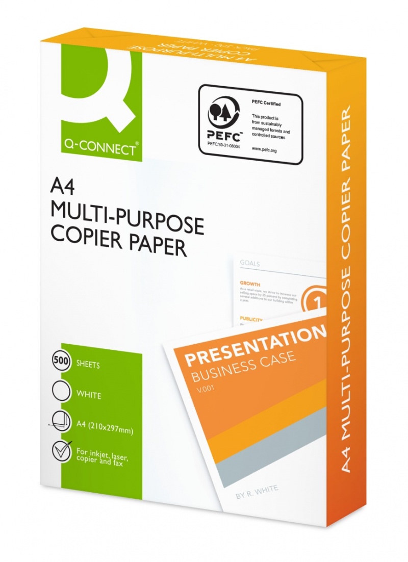 Papier ksero Q-CONNECT, A4, klasa C, 75gsm, 500 ark.