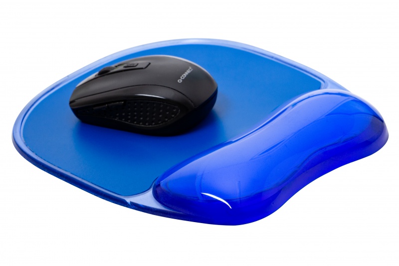 Podkładka pod mysz Q-CONNECT, żelowa, z podparciem dla nadgarstka, niebieska q-connect_ergonomia