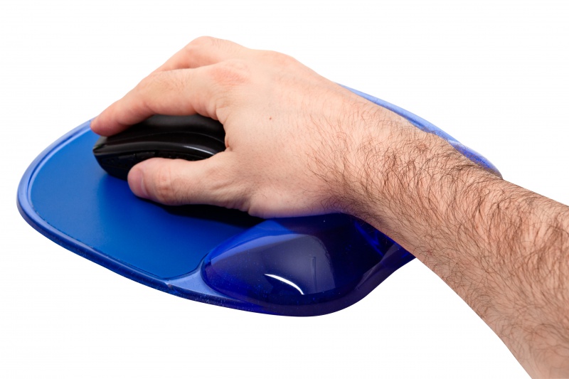 Podkładka pod mysz Q-CONNECT, żelowa, z podparciem dla nadgarstka, niebieska q-connect_ergonomia