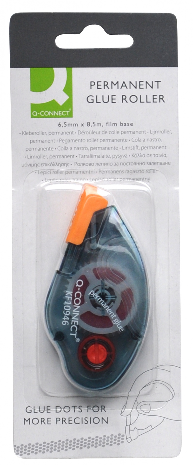 Klej w taśmie Q-CONNECT, permanentny, 6,5mmx8,5m