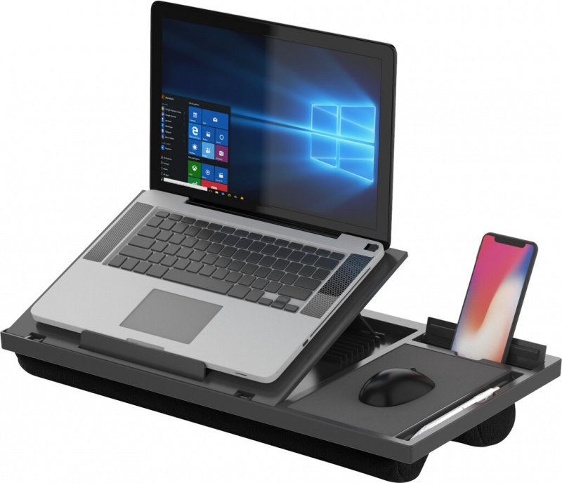 Podstawa pod laptopa z podkładką pod mysz Q-CONNECT, 51,8 x 28,1 x 5,9 cm, czarna q-connect_ergonomia