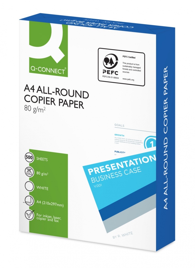 Papier ksero Q-CONNECT All-Round, A4, klasa C, 80gsm, 500 ark.