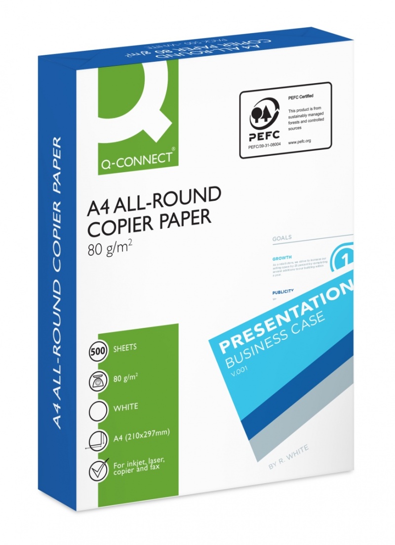 Papier ksero Q-CONNECT All-Round, A4, klasa C, 80gsm, 500 ark.