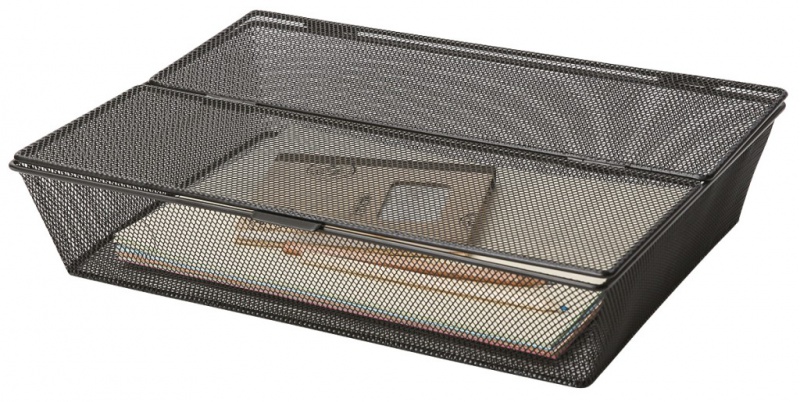 Pojemnik na dokumenty Q-CONNECT Office Set, metalowy, A4,  zamykany, czarny