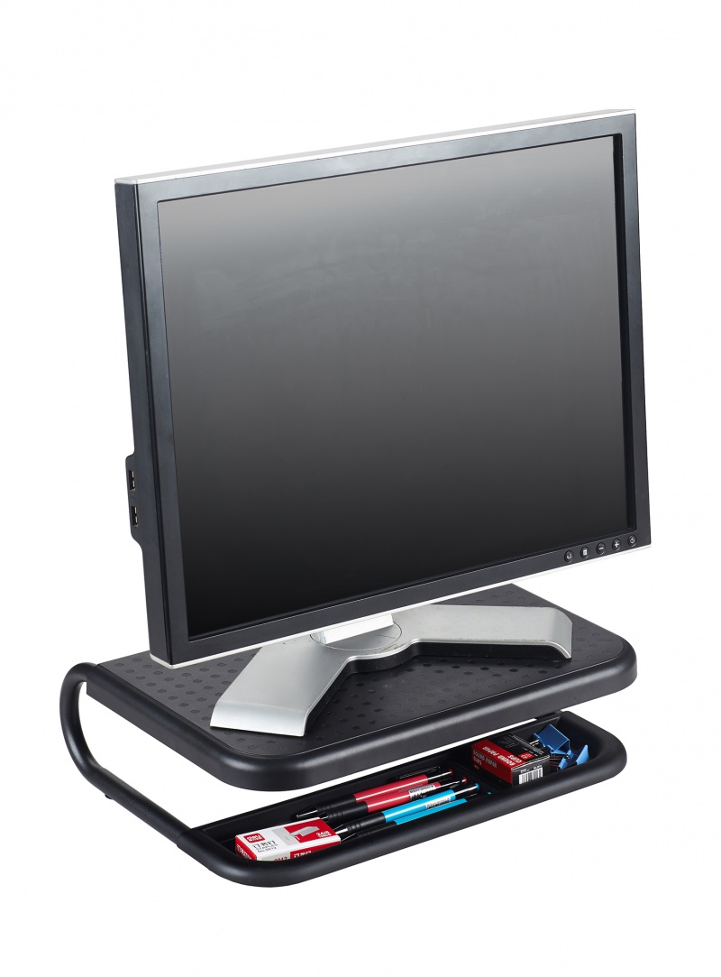 Podstawka pod monitor Q-Connect, 38x29,5cm, z regulacją wysokości, czarna q-connect_ergonomia