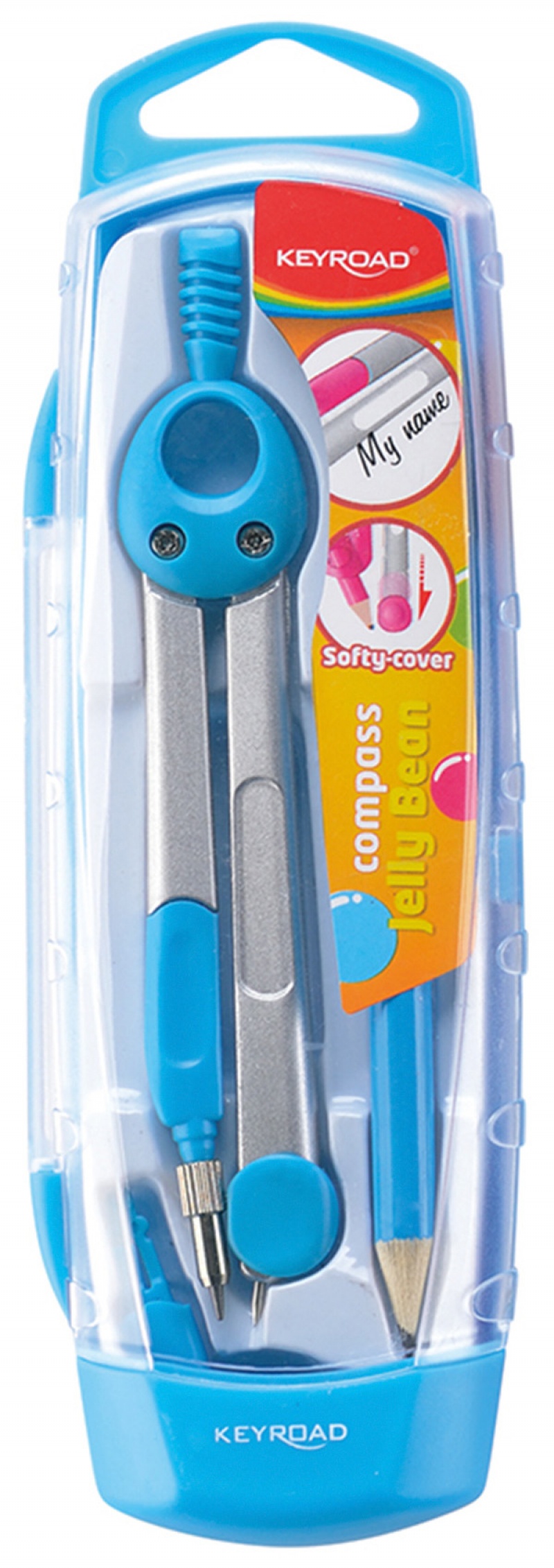 Cyrkiel KEYROAD Jelly-Bean, w etui, pakowane na displayu, mix kolorów