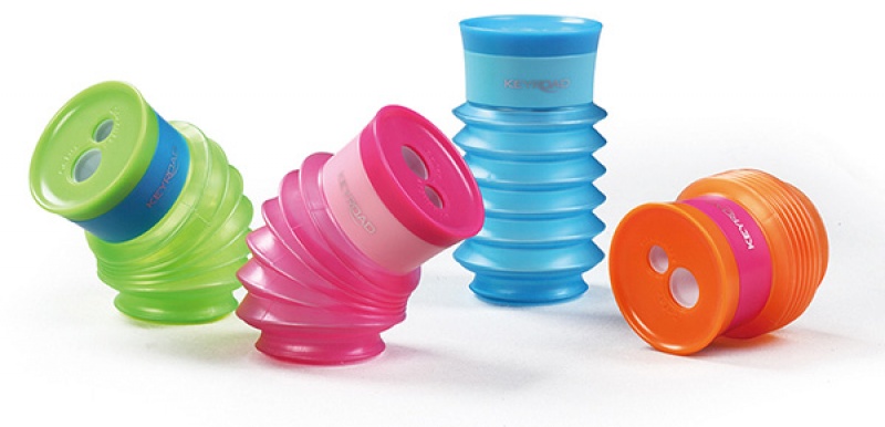 Temperówka KEYROAD Stretch Expandable, plastikowa, podwójna, blister, mix kolorów