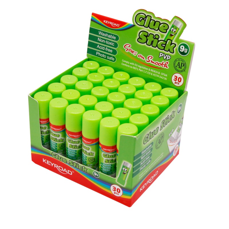 Klej w sztyfcie KEYROAD, PVP, 8g, pakowane na displayu