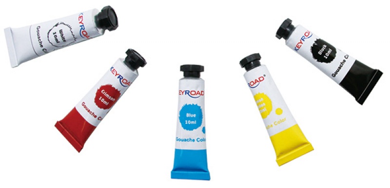 Farby temperowe KEYROAD, 5x10ml, zawieszka, 5 kolorów