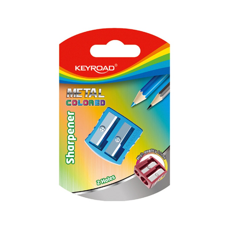 Temperówka KEYROAD, aluminiowa, podwójna, blister, mix kolorów