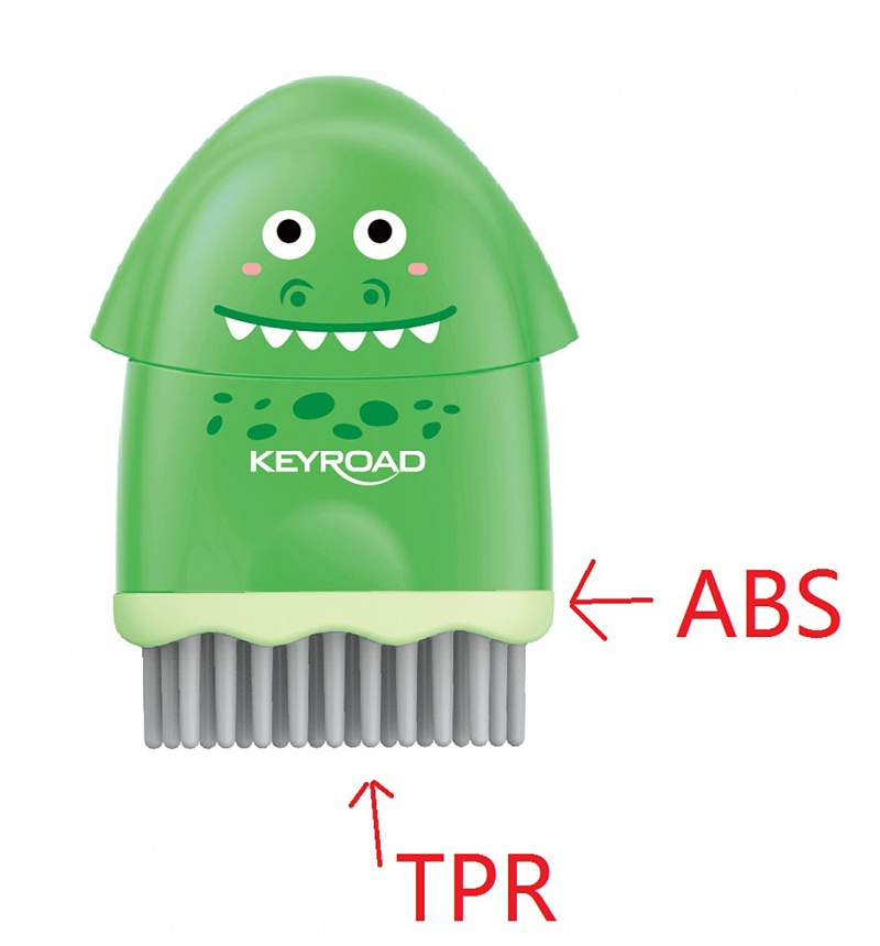 Temperówka plastikowa z gumką KEYROAD ROCKY-DOCKY, pojedyncza, z pojemnikiem, średnica: 8mm, blister
