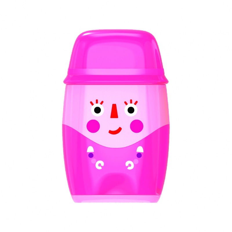 Temperówka plastikowa z gumką KEYROAD, podwójna, średnica: 8mm i 11mm, 1szt, blister