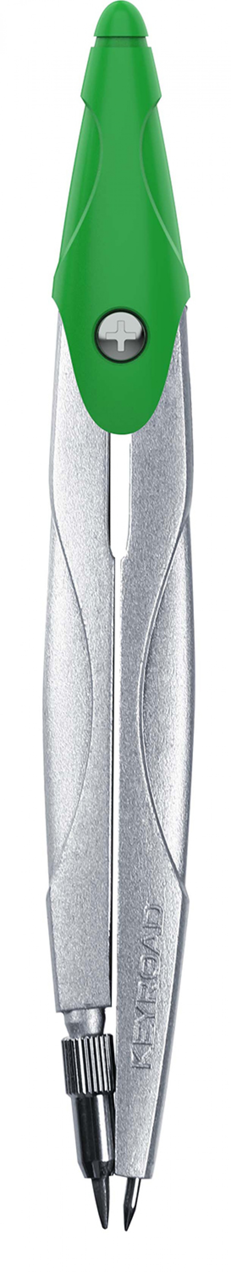 Cyrkiel metalowy KEYROAD, w etui, z grafitami, pakowany w display, mix kolorów