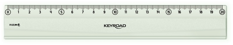 Linijka plastikowa KEYROAD Luminious, fluorescencyjna, 20cm, zawieszka, transparentna