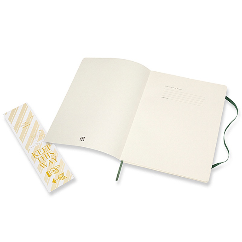 Notes MOLESKINE Classic XL (19x25cm), w linie, miękka oprawa, myrtle green, 192 strony, zielony