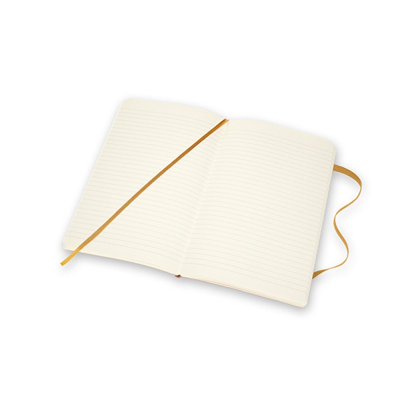 Notes MOLESKINE Classic edycja limitowana, miękka oprawa skórzana L, 13x21 cm, w linie, żółty