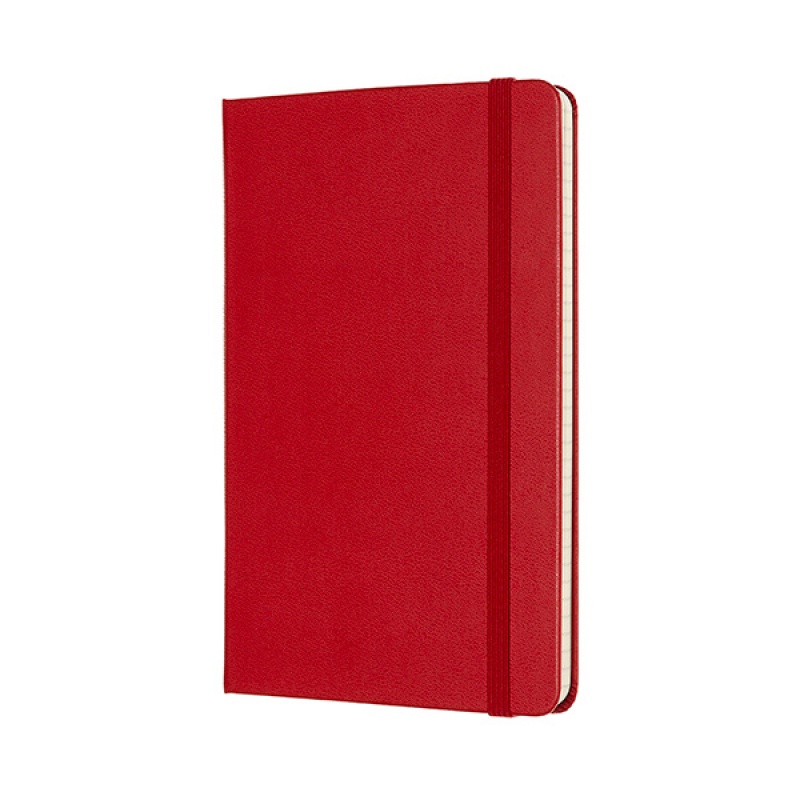 Notes MOLESKINE Classic M, 11,5x18 cm, w kratkę, twarda oprawa, scarlet red, 208 stron, czerwony